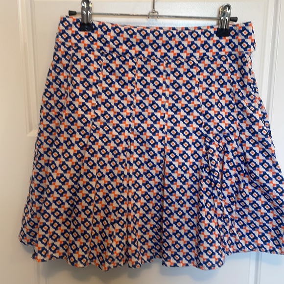 Maeve Blue, Orange, and white pleated skirt - Picture 2 of 5